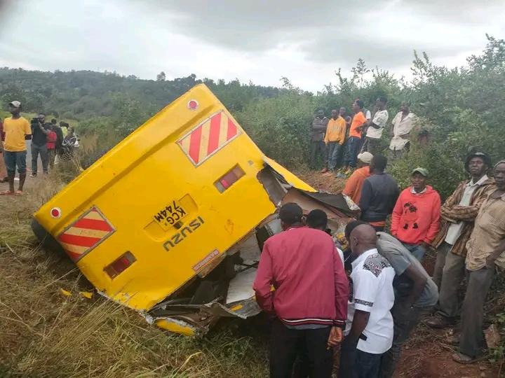 Maadili School Bus which was involved in an accident on Saturday, February 24.